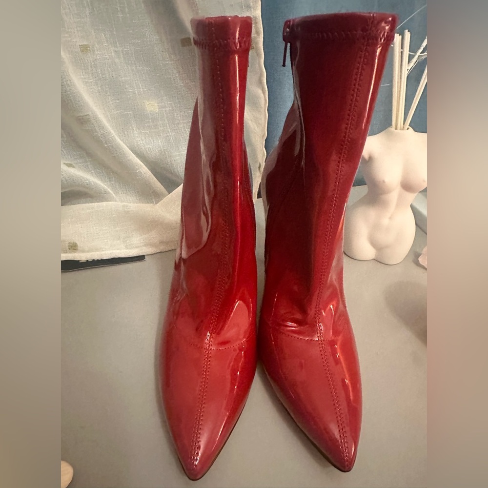 Red heeled boots